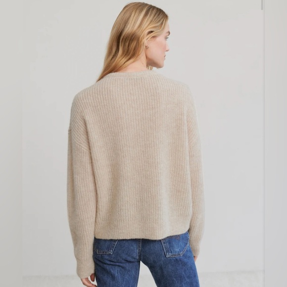 NEW Jenni Kayne Hayes Crewneck Alpaca Wool Cardigan in Sand Beige | size XS - Picture 4 of 9